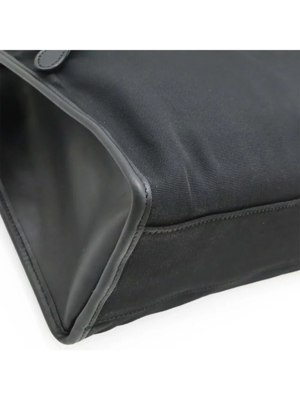 Gucci Business Briefcase Document Purse Nylon Canvas Black Silver - Picture 3 of 9